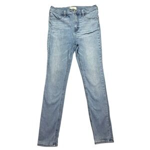 Free People High Rise Skinny Jeans Light Wash Denim Casual Sz 31 Fits 30" Grunge